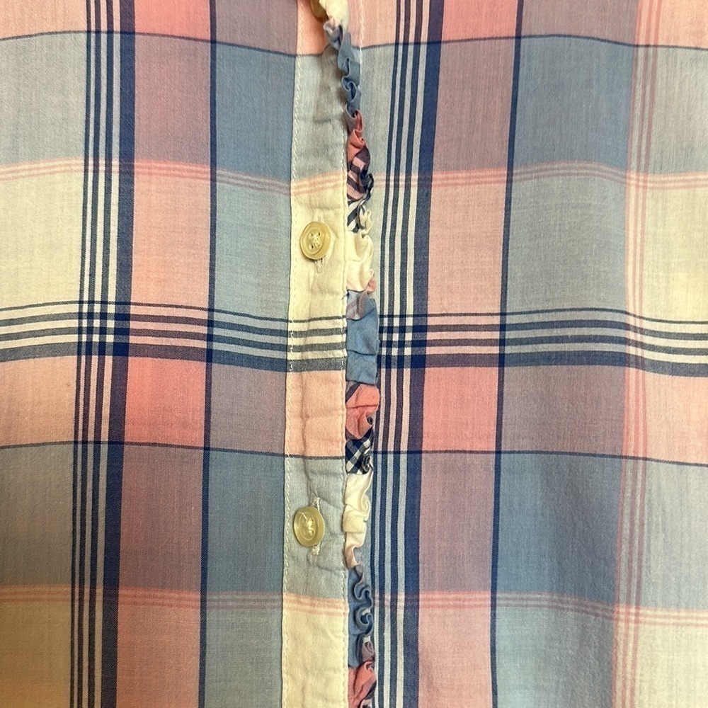 Talbots Button Down Plaid Blouse - image 2